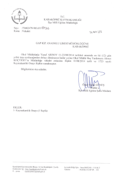 Gap Kız Anadolu Lisesi - Vekalet - karak&ouml;pr&uuml; il&ccedil;e milli eğitim