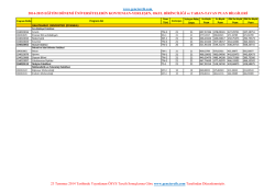 galatasaray &uuml;niversitesi 2014-2015 4 yıllık taban puan, kontenjan