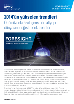 Foresight, Altyapıya K&uuml;resel Bir Bakış - Mart 2014 (PDF
