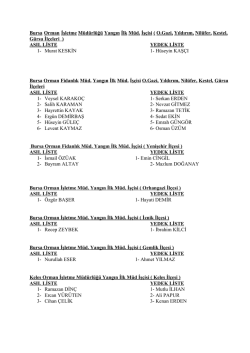 Bursa Orman İşletme M&uuml;d&uuml;rl&uuml;ğ&uuml; Yangın İlk M&uuml;d. İş&ccedil;isi ( O.Gazi