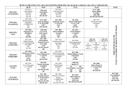 İKTİSAT B&Ouml;L&Uuml;M&Uuml; (N.&Ouml;.) 2013-2014 EĞİTİM