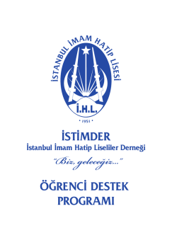 1-&ouml;ğrenci destek programı - İstanbul İmam Hatip Lisesi Mezunları ve