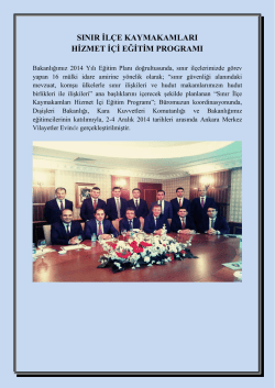 sınır il&ccedil;e kaymakamları hizmet i&ccedil;i eğitim programı