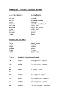 MANCHE VERBEN BAZI FİİLLER Machen yapmak Spielen