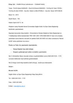 Analitik Kimya Laboratuvarı &ndash; I (Kalitatif Analiz)