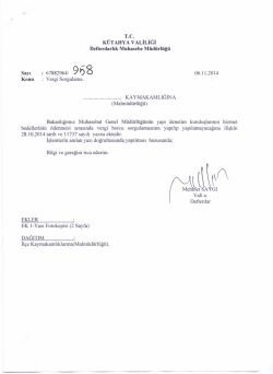06.11.2014 tarih ve 958 sayılı yazı