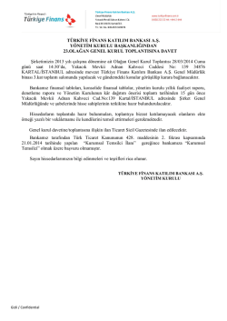 23. Genel Kurul İlan Metni ve G&uuml;ndemi