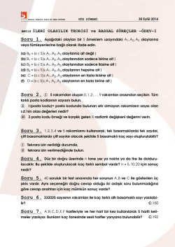 BM516 ˙ILER˙I OLASILIK TEOR˙IS˙I ve RASSAL SÜREÇLER -ÖDEV-I