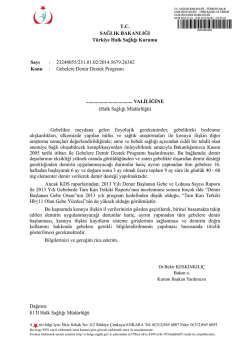 Gebelere Demir Destek Programı konulu THSK 08.04.2014 tarihli