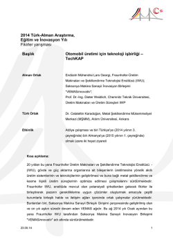 Otomobil &uuml;retimi i&ccedil;in teknoloji işbirliği &ndash;TechKAP
