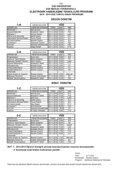 1-A 2-A 1-C 2-C - Ege Meslek Y&uuml;ksekokulu
