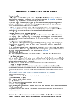 Başvuru Koşulları. - Hacettepe Üniversitesi