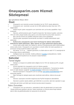 Onayaparim.com Hizmet S&ouml;zleşmesi