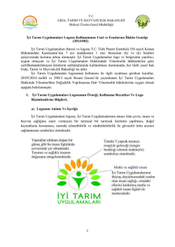 İyi Tarım Uygulamaları Logosu Kullanımının Usul ve Esaslarına