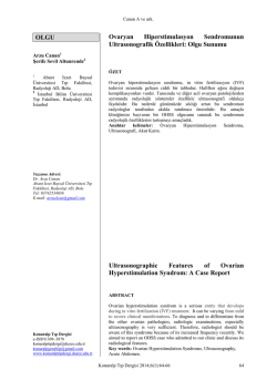 Olgu Sunumu Ultrasonographic Features of Ovarian Hyperst