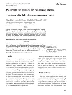 Dubowitz sendromlu bir yenidoğan olgusu