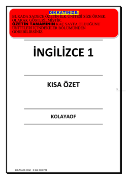 İNGİLİZCE 1 - kolay aof