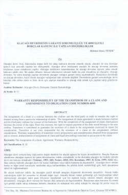 alacağı devredenin garanti sorumluluğu ve 6098 sayılı borçlar