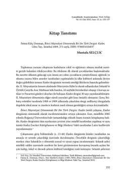 Fatma Kılı&ccedil; Denman, İkinci Meşrutiyet D&ouml;neminde Bir J&ouml;n T&uuml;rk