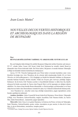 Jean-Louis Mattei Nouvelles découvertes historiques et