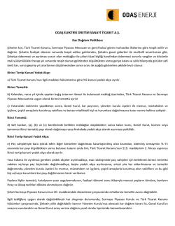 Kar Dağıtım Politikası