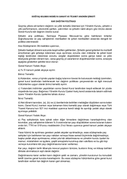 DOĞTAŞ KELEBEK MOBİLYA SANAYİ VE TİCARET ANONİM