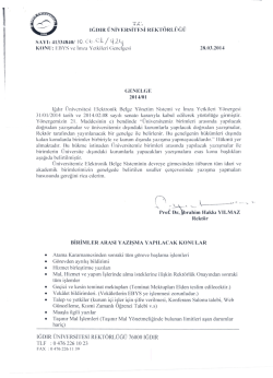 Iğdır &Uuml;niversitesi EBYS ve İmza Yetkileri Genelgesi