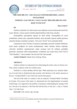 24 &ldquo;BİR G&Ouml;ZE BİR G&Uuml;L&rdquo; ADLI MASALIN G&Ouml;STERGEBİLİMSEL