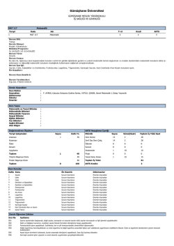 MAT117 - G&uuml;m&uuml;şhane Meslek Y&uuml;ksekokulu