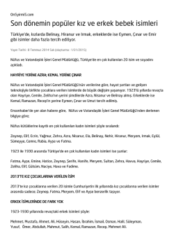 Son d&ouml;nemin pop&uuml;ler kız ve erkek bebek isimleri