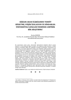 Page 1 bilimname XXVII, 2014/2, 207