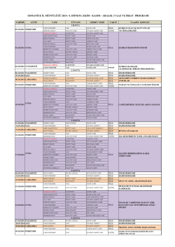 2014 yılı 4.dönem vaaz ve irşad programı