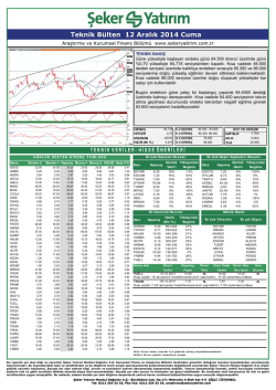 Teknik B&uuml;lten 12 Aralık 2014 Cuma