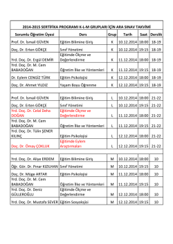 2014-2015 SERTİFİKA PROGRAMI K-L