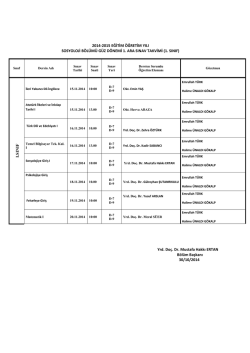 I.SIN IF Yrd. Do&ccedil;. Dr.