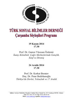 Çarşamba Söyleşileri 2014 Sonbahar