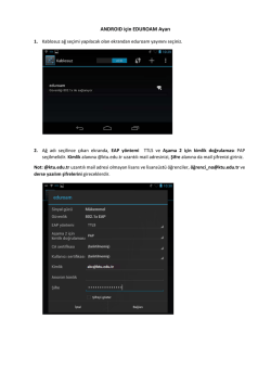 ANDROID i&ccedil;in EDUROAM Ayarı