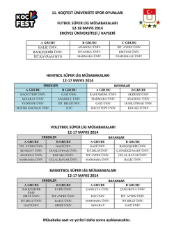 11. ko&ccedil;fest &uuml;niversite spor oyunları futbol s&uuml;per lig m&uuml;sabakaları 12