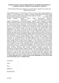 Har&ccedil;lık Avans Virman S&ouml;zleşmesi