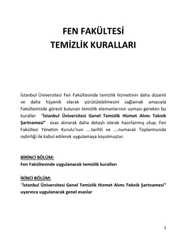 fen fak&uuml;ltesi temizlik kuralları