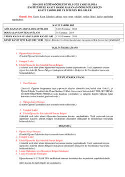 Kayıt Tarihi ve işlemleri i&ccedil;in tıklayınız