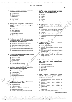 A&Ouml;F Medeni Hukuk 1 | 2014 D&ouml;nem Sonu İNDİR