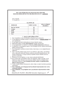 2013- 2014 &Ouml;ĞRETİM YILI İMAM