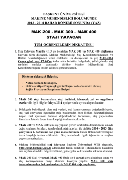 mak 300 - M&uuml;hendislik Fak&uuml;ltesi