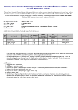 Kapadokya Meslek Y&uuml;ksekokulu M&uuml;d&uuml;rl&uuml;ğ&uuml;nce 10 Kasım 2014