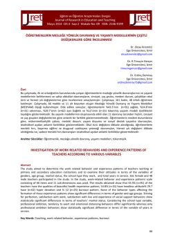 Makale - Eğitim ve Öğretim Araştırmaları Dergisi