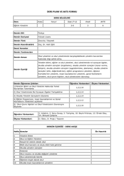 ders planı ve akts formu