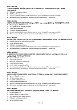 (500mg) TEKNİK ŞARTNAMESİ KODU: 391161
