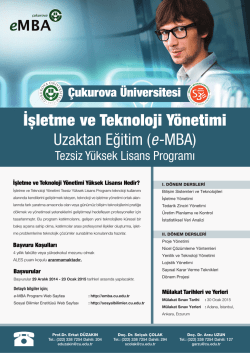 İşletme ve Teknoloji Y&ouml;netimi Uzaktan Eğitim (e-MBA)