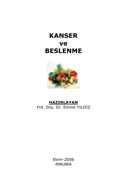 KANSER ve BESLENME - Sağlık Bakanlığı
